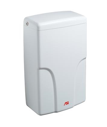 ASI 0196-1-00 Turbo-Pro High Speed ADA Automatic Hand Dryer, HEPA Filter, 110-120V, White