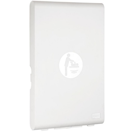 Saniflow CP0016V-ASTM BabyMedi Baby Changing Station, Surface Mounted, Bacterial Resistant Polypropylene, White Finish with Biocote Protectant, Vertical Mount