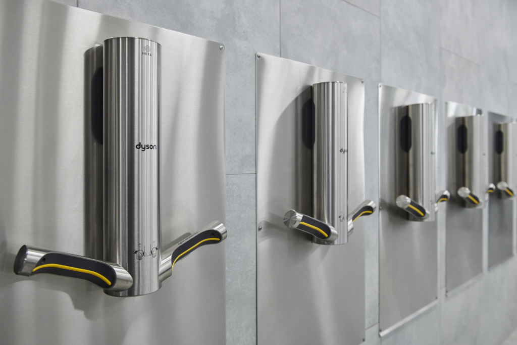 Dyson HU03 Airblade  9KJ 282997-01 or 314696-01 Hand Dryers Installed in a Commercial Restroom