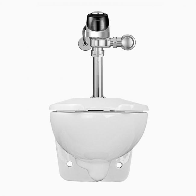 Sloan WETS-2450.1411 Wall Hung Vitreous China Toilet Fixture with Hardwired, Sensor Activated, ECOS 111-1.28 Closet Flushometer (Toilet Seat Not Included)
