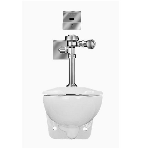 Sloan WETS-2453.1301 Wall Hung Vitreous China Toilet Fixture with Royal OPTIMA 111-1.6 ESS Flushometer (Toilet Seat Not Included)
