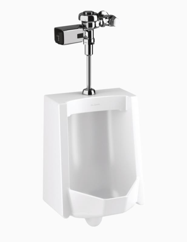 Sloan WEUS-1200.1425 Vitreous China Retrofit Urinal with Battery Operated SLOAN 186-0.125 SFSM Urinal Flushometer