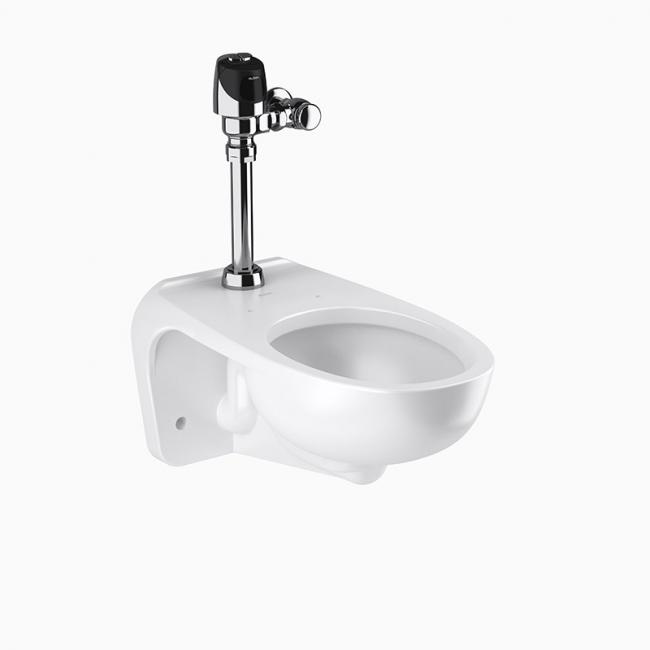 Sloan WETS-2751.1101 Vitreous China Wall Hung Toilet Fixture with Battery Powered, Sensor Activated, ECOS 8111-1.1 Flushometer, SloanTec Glaze