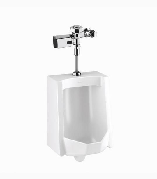 Sloan WEUS-1006.1414 Vitreous China Urinal with Battery, Sensor Activated, SLOAN 186-1.0 SFSM Urinal Flushometer
