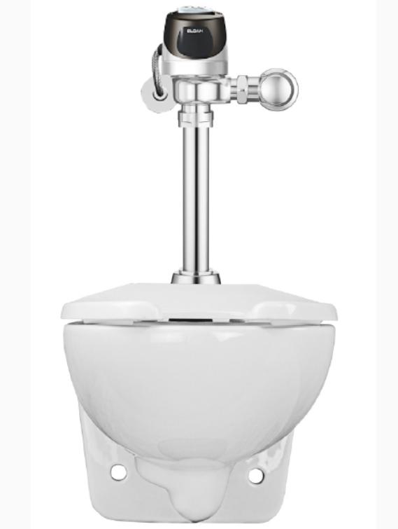 Sloan WETS-2751.1105 Vitreous China Wall Hung Toilet Fixture with Hardwired, Sensor Activated, ECOS 111-1.1 Flushometer, SloanTec Glaze