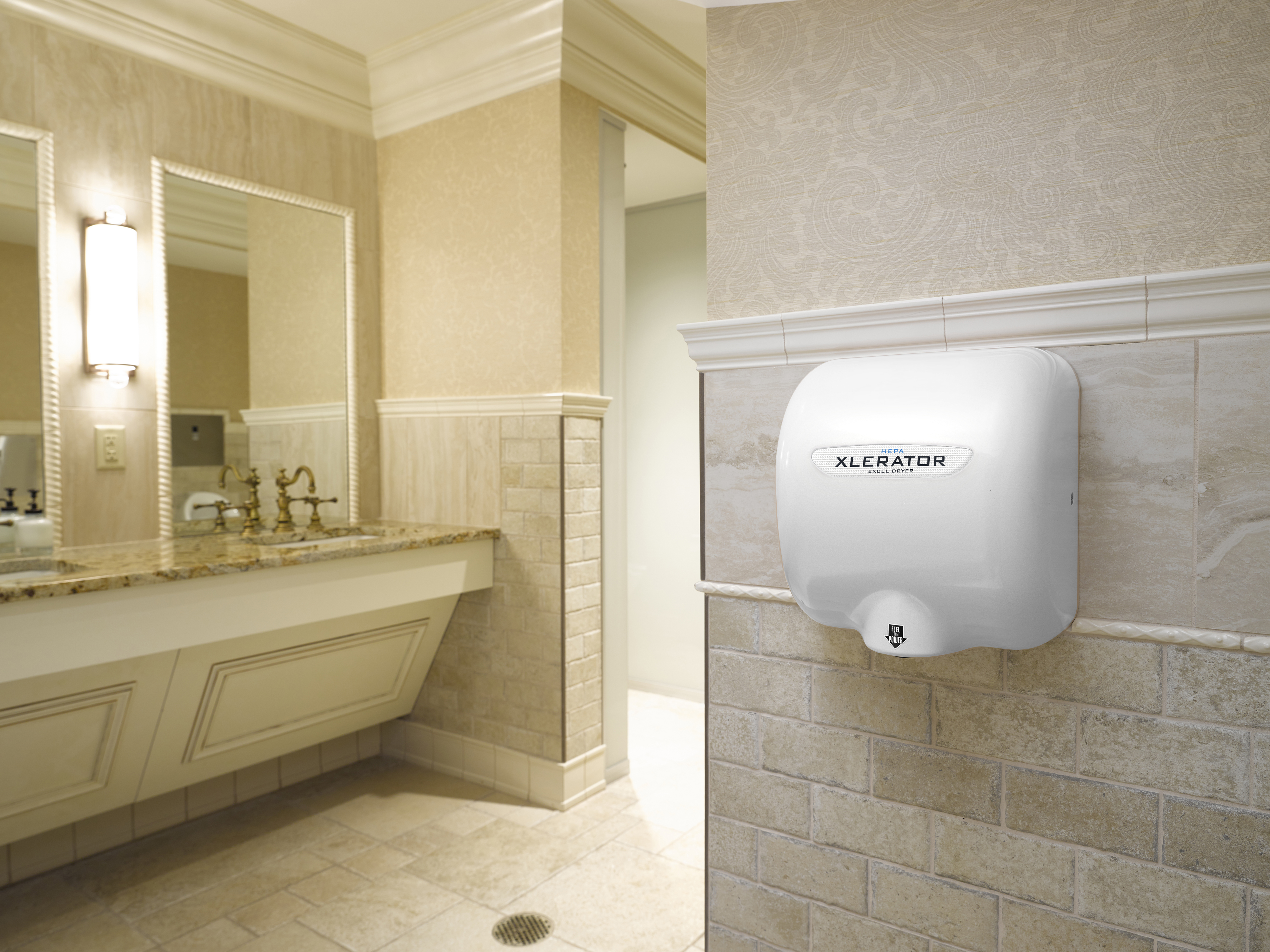 Excel Dryer XL-BWH XLERATOR Hand Dryer with HEPA Filtration Factory Installed