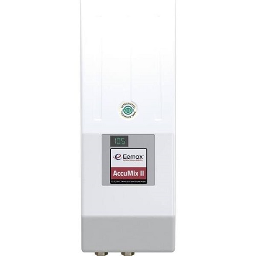 Eemax AM007240T AccuMix II Electric Tankless Water Heater, 6.5kW, 240V, Single Phase, 27 Amps, White