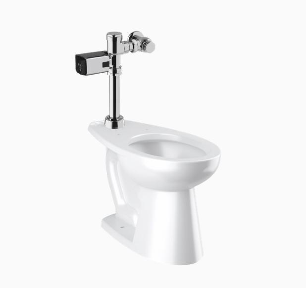 Sloan WETS-2020.1420 Vitreous China Toilet Fixture with Battery Powered, Sensor Activated, SLOAN 111-1.28 SFSM Single Flush Side Mount Closet Flushometer
