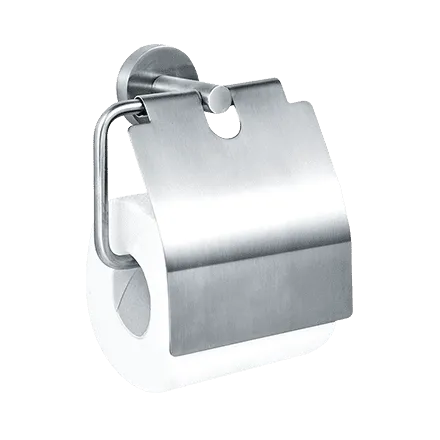 ASI 7314-H Single Toilet Tissue Roll Holder Hooded, Surface Mounted, Satin Finish Stainless Steel