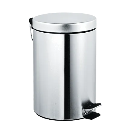 ASI 7317 Waste Receptacle, Foot Pedal Activated Cover, Free Standing, 2 Gallon, Bright Stainless Steel
