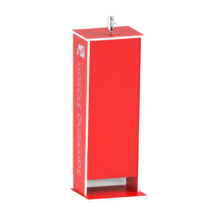 ASI FS-0500A Mobile Solid Plastic (HDPE) Sanitizing Station, Battery, Freestanding