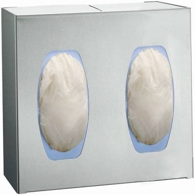 ASI 0501-2 Surgical Glove Dispenser, Holds Two Boxes, Surface Mounted, Satin Stainless Steel, (Gloves Not Included)