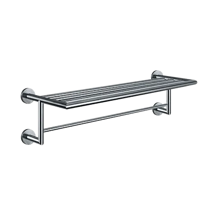ASI 7383 Towel Shelf with Hanger Rod, Surface Mounted, Stainless Steel