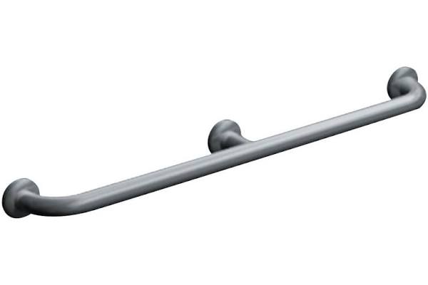 ASI 3802-54 Straight Grab Bar with Intermediate Support, 54 inch, Snap Flange, 1-1/2" O.D. Smooth, Satin Stainless Steel