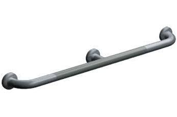 ASI 3802-54P Straight Grab Bar with Intermediate Support, 54 inch, Snap Flange, 1-1/2" O.D. Peened, Satin Stainless Steel