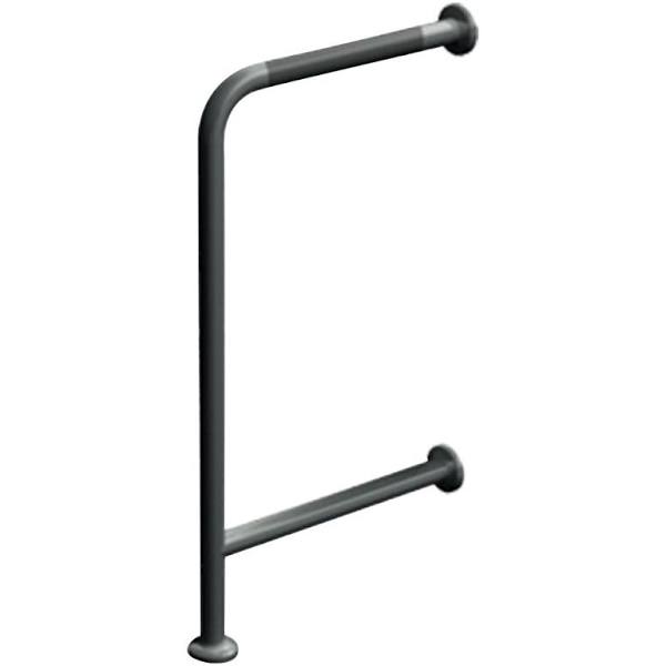 ASI 3875-P Wall to Floor Grab Bar, 18" x 33", Snap Flange, 1-1/2" O.D. Peened, Satin Stainless Steel