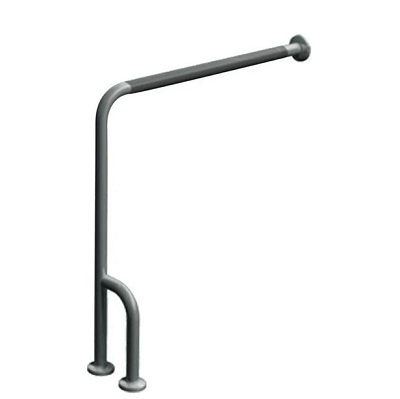 ASI 3833-RP Wall to Floor Grab Bar with Outrigger, 30" x 33", Right Hand, Snap Flange, 1-1/2" O.D. Peened, Satin Stainless Steel