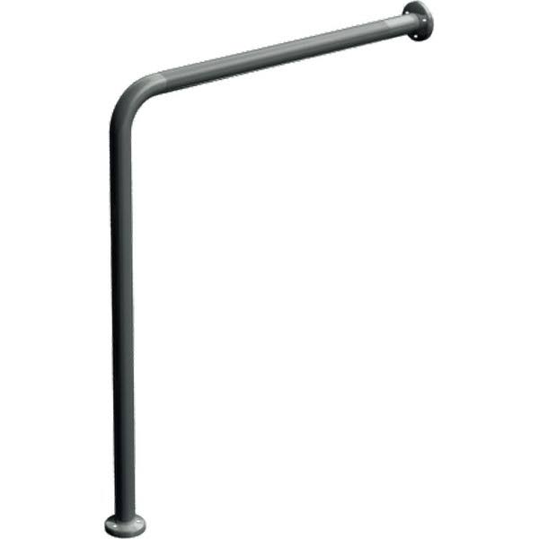 ASI 3815-25P Wall to Floor Grab Bar with Toilet Tissue Holder, 30" x 33", Snap Flange, 1-1/2" O.D. Peened, Satin Stainless Steel