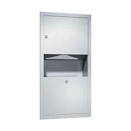 ASI 0462-AD-2 Traditional Paper Towel Dispenser and Waste Receptacle, Semi-Recessed, 2 Gallon