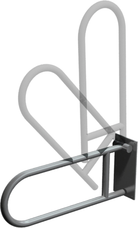 ASI 3414-25-P Swing Up Grab Bar with Integral Toilet Paper Roll Holder, Peened