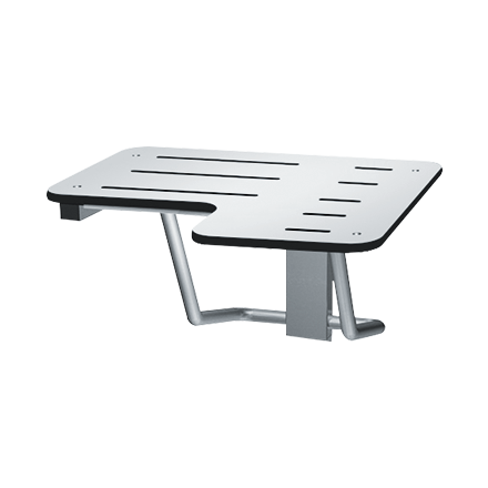 ASI 8206-L-28 Folding Shower Seat, Solid Phenolic, White, L Shaped, 28" wide, Left Hand, ADA