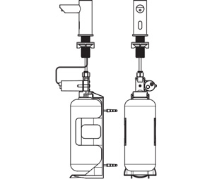 ASI 0391-1A-41 EZ-Fill Individual Automatic Soap Dispenser with 1 Liter Bottle, Battery Powered, Matte Black Finish