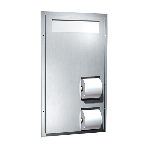 ASI 0484-HCR Toilet Seat Cover and Toilet Tissue Dispenser, Dual Access for Handicapped, Partition Mounted, Reverse