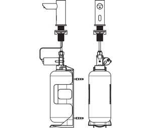 ASI 0394-6-1A EZ-Fill Individual Stand Alone Automatic Foam Soap Dispensers with 1 Liter Bottle, 6 Pack, Remote Control, Battery Powered, Polished Finish