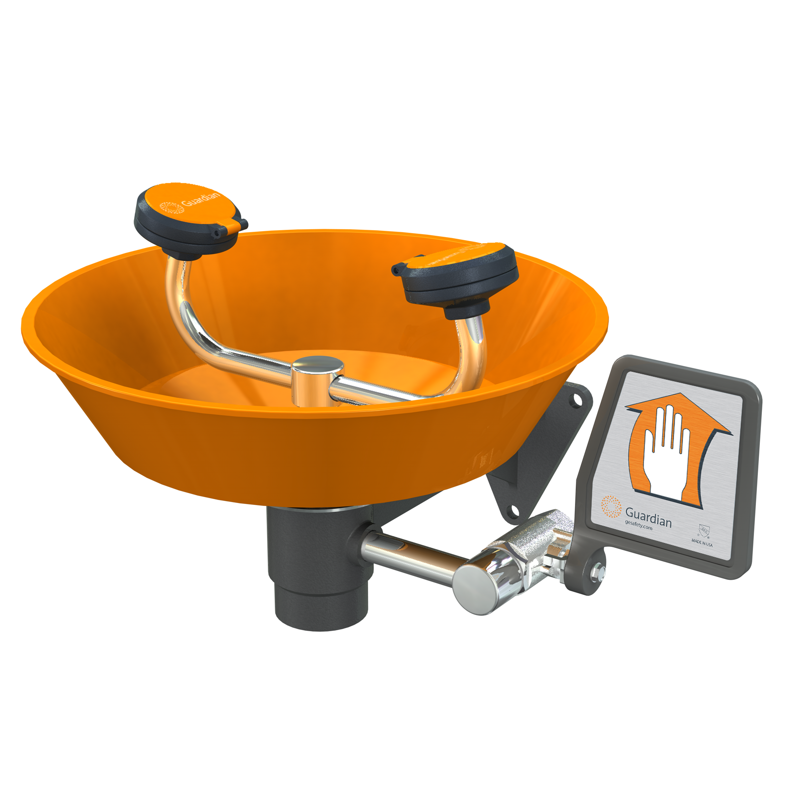Guardian G1750P Eye/Face Wash, Wall Mounted, Plastic Bowl
