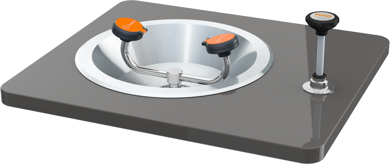 Guardian G1765 Eye/Face Wash, Recess Deck Mounted, Push-Down Valve
