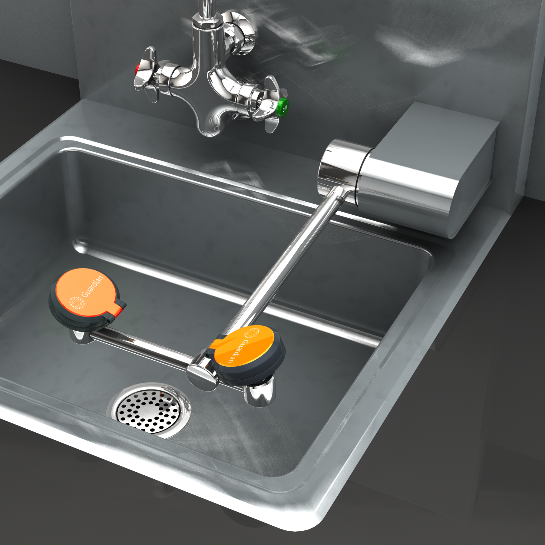 Guardian G1778 Eye/Face Wash, Wall Mounted AutoFlow™ 90° Swing-Down