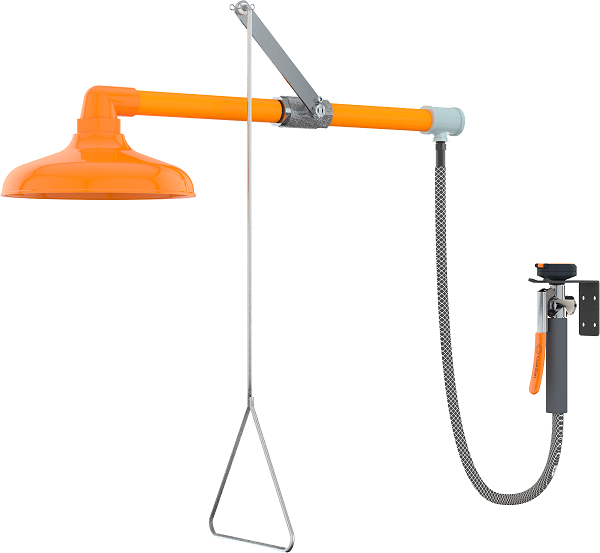 Guardian G1641 Emergency Shower with Drench Hose, Horizontally Mounted, ABS Plastic Shower Head