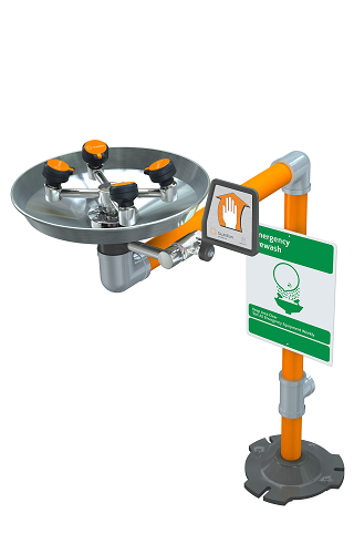 Guardian GBF1704 Barrier-Free WideArea™ Eye/Face Wash, Pedestal Mounted