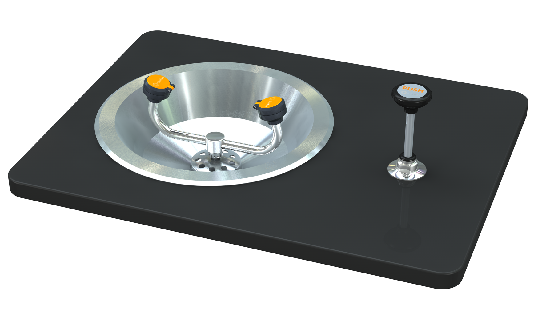 Guardian G1810 Eyewash, Recess Deck Mounted, Push-Down Valve