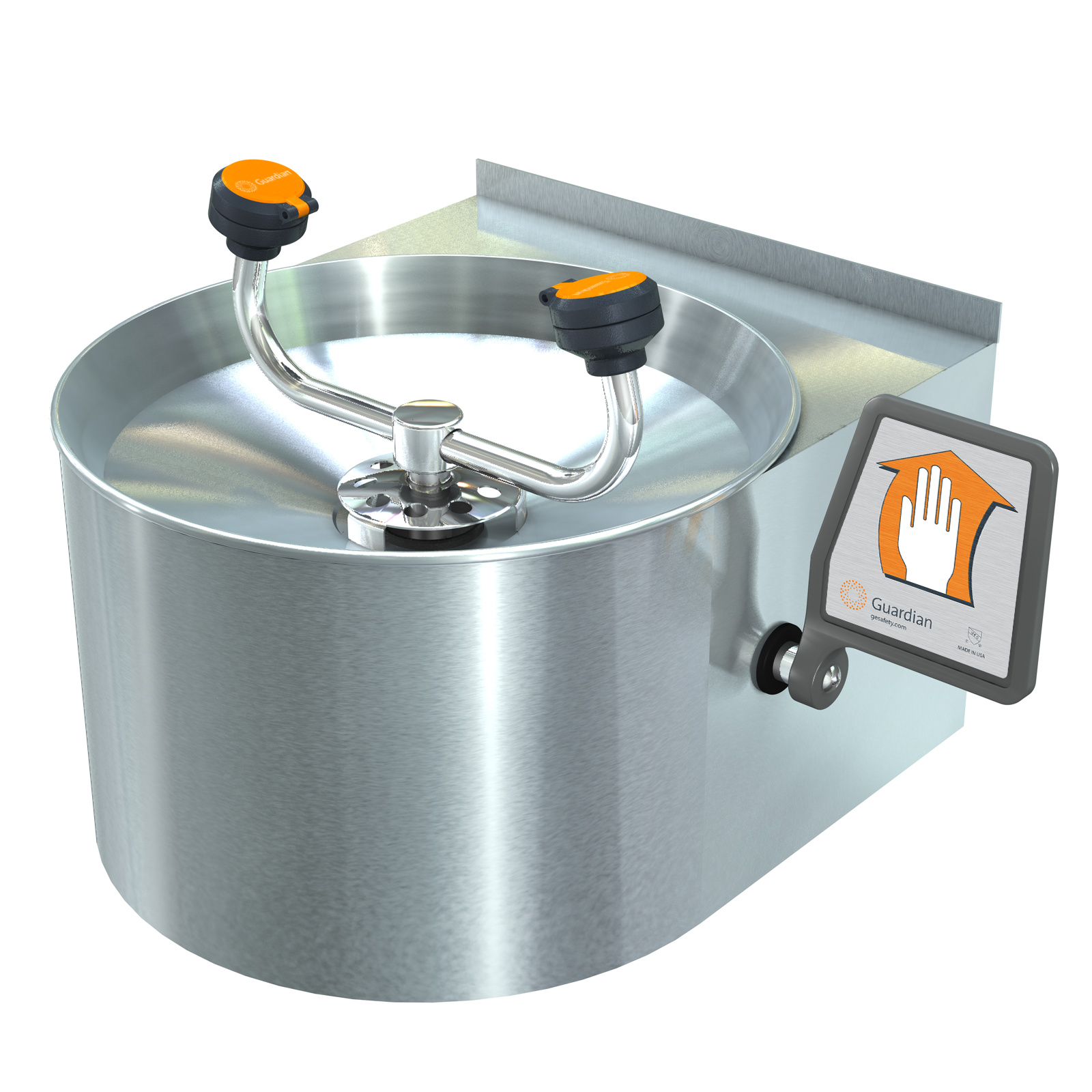 Guardian G1813 Eyewash, Wall Mounted, Stainless Steel Bowl and Skirt