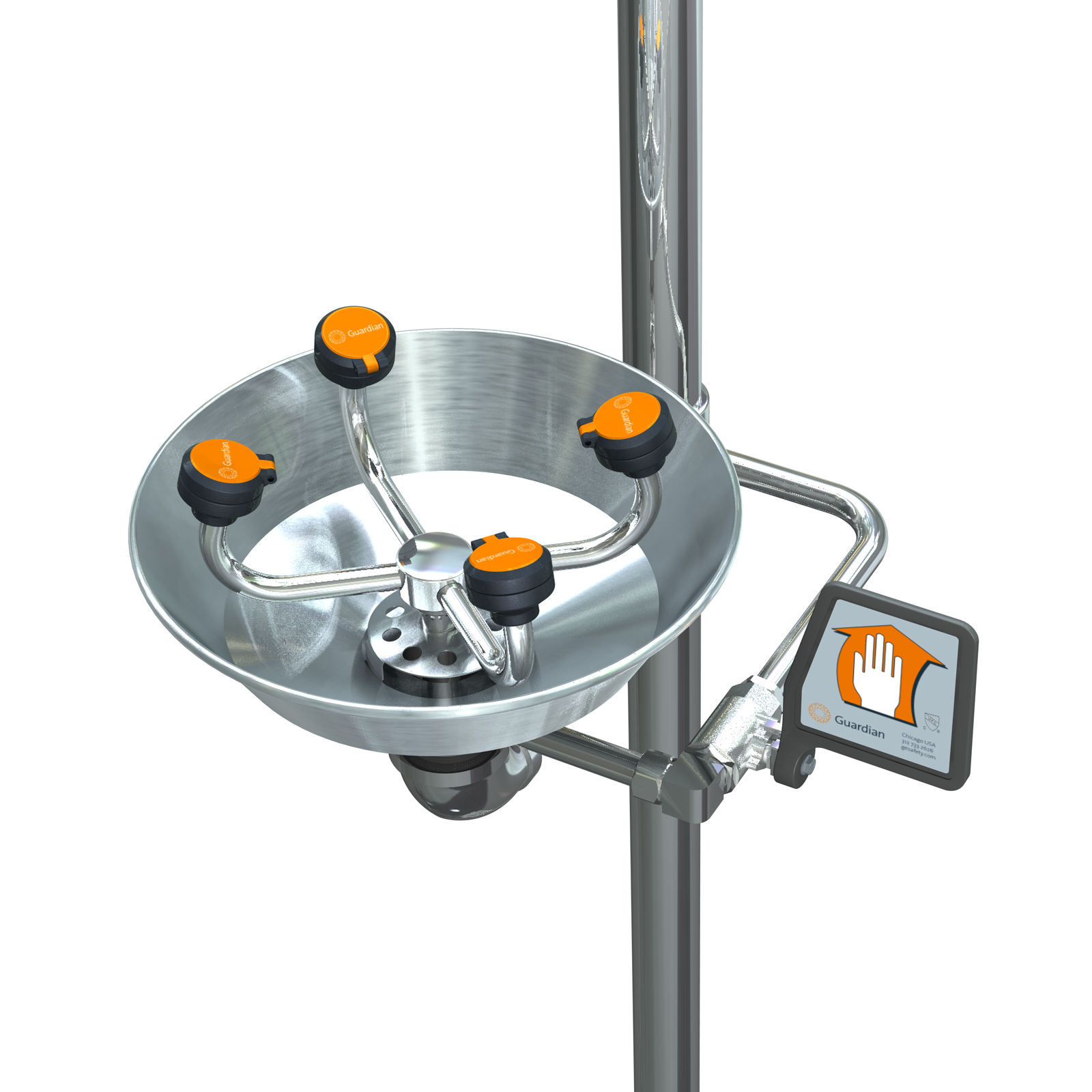Guardian G1909PCC Safety Station with WideArea™ Eye/Face Wash, Polished Chrome Construction