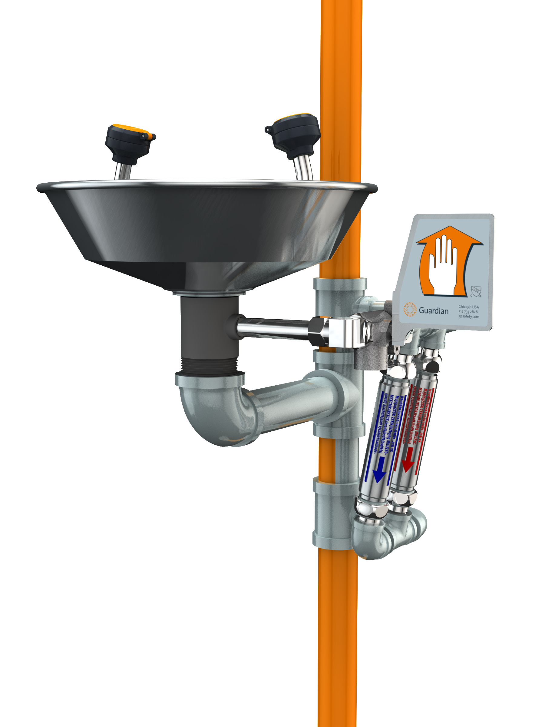 Guardian G1942 Safety Station with Eyewash, Freeze and Scald Protection Valves