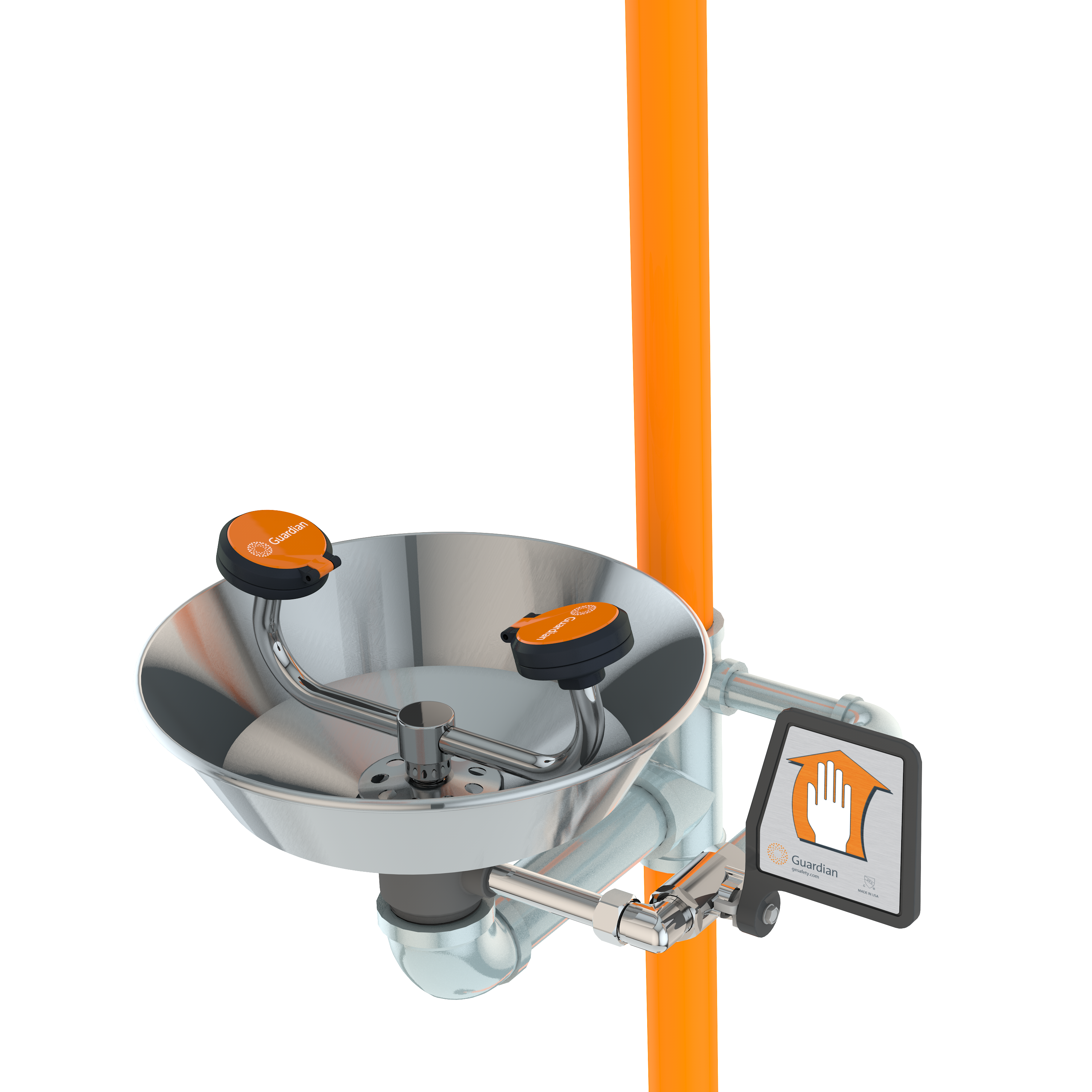 Guardian G1950 Safety Station with Eye/Face Wash, Stainless Steel Bowl