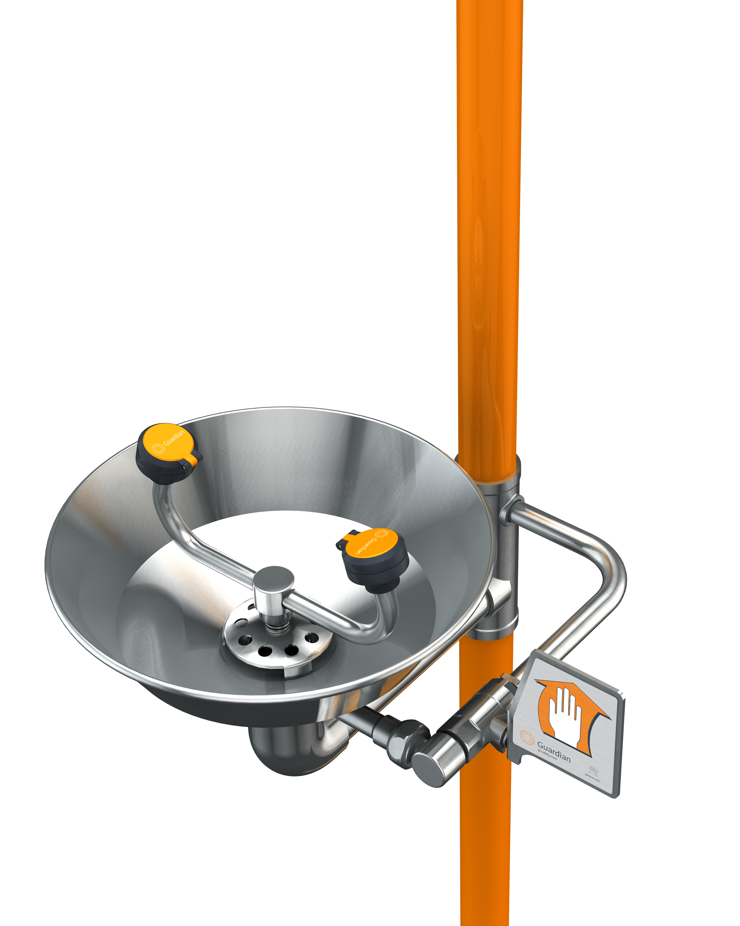 Guardian G1991 Safety Station with Eyewash, All-Stainless Steel Construction