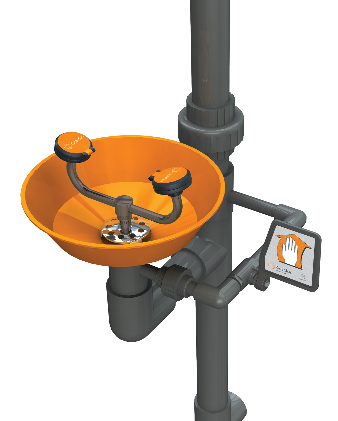 Guardian G1993 Safety Station with Eye/Face Wash, All-PVC Construction