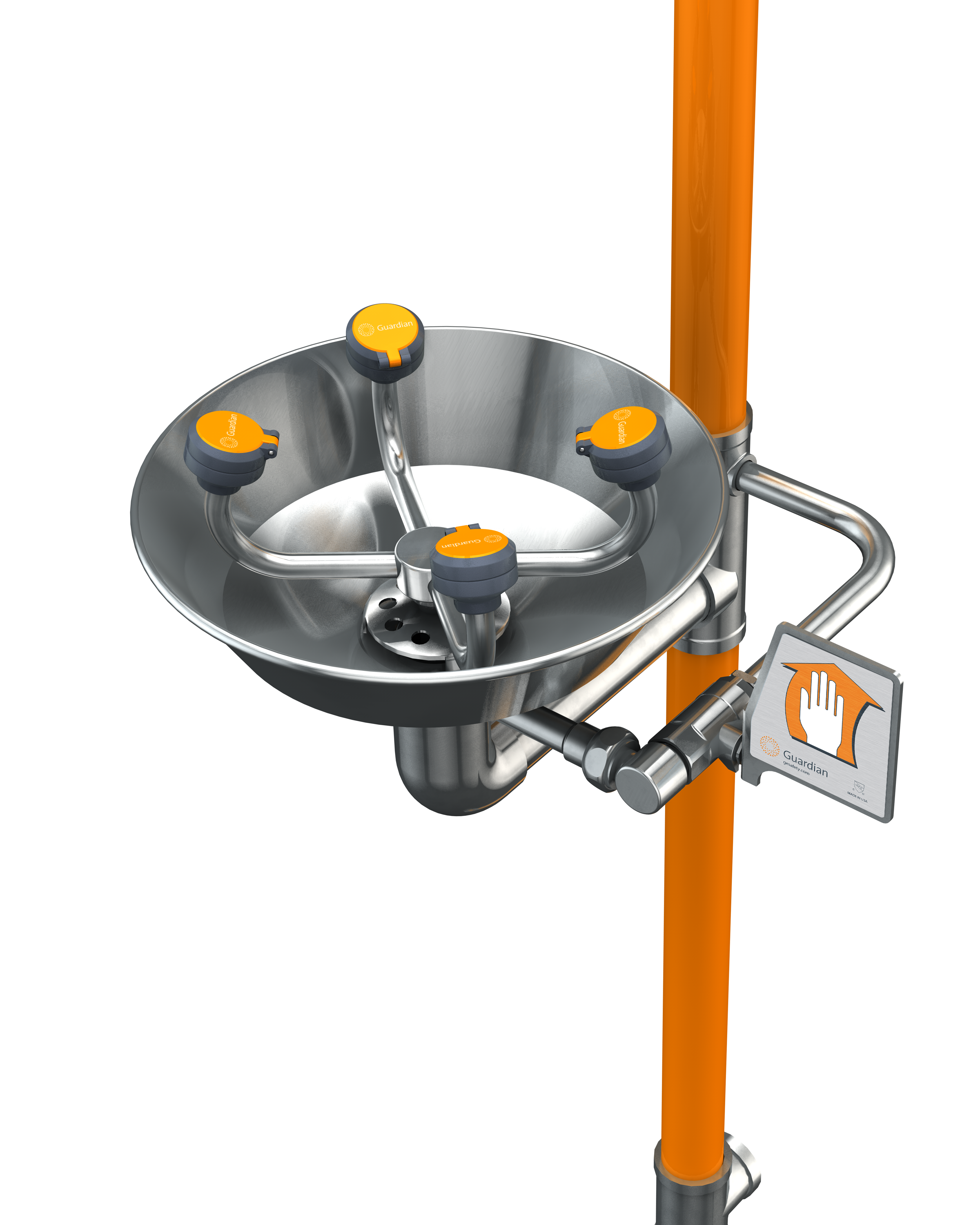 Guardian G1994 Safety Station with WideArea™ Eye/Face Wash, All-Stainless Steel Construction