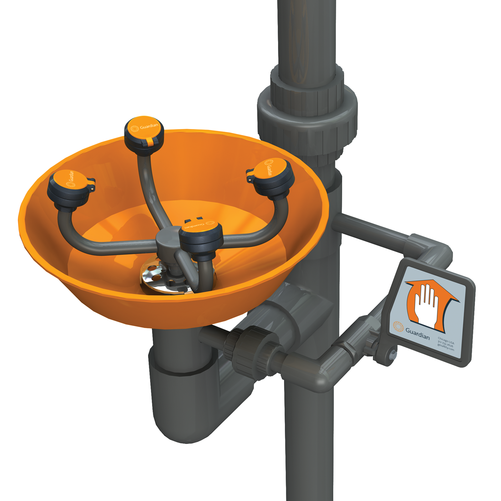 Guardian G1998 Safety Station with WideArea™ Eye/Face Wash, All-PVC Construction