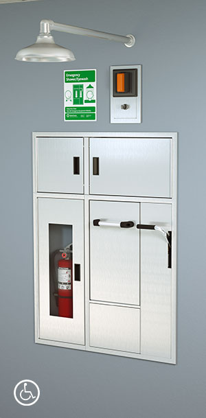 Guardian GSC2670J Recessed Safety Center with Drain Pan, Wall Mounted Exposed Shower Head