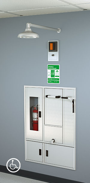 Guardian GSC2672K Recessed Safety Center with Drain Pan, Wall Mounted Exposed Shower Head