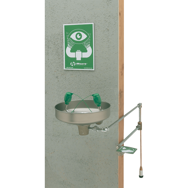 Haws 7433FP Freeze Protected Wall Mounted Eyewash with Stainless Steel Bowl and Soft-Flo Heads