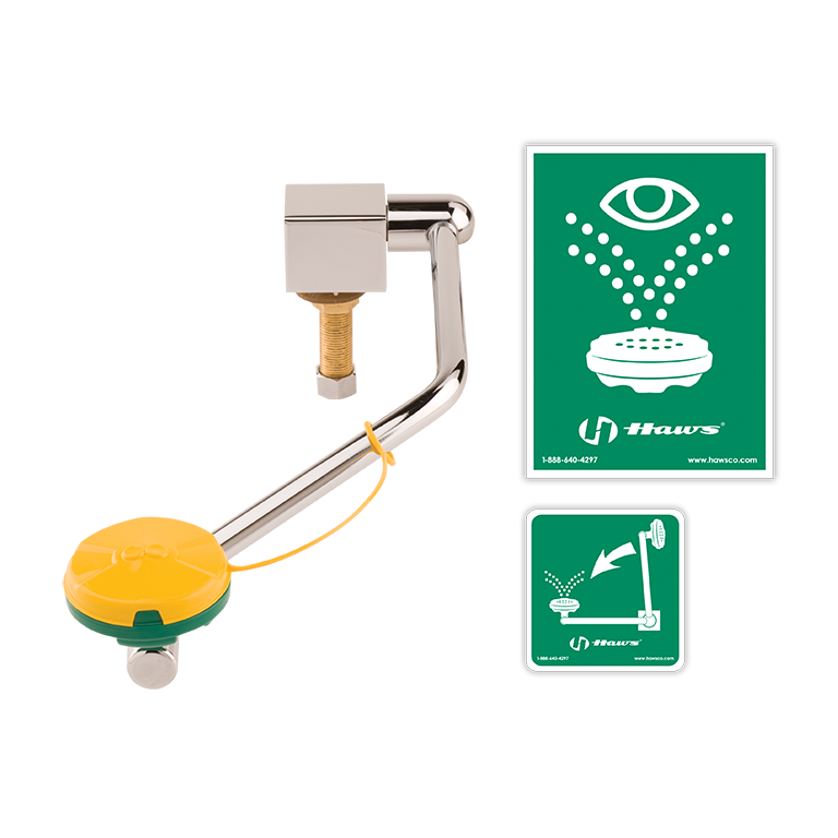 Haws 7610 AXION® MSR Eye/Face Wash, Sink Mounted, Barrier Free, Swing Down