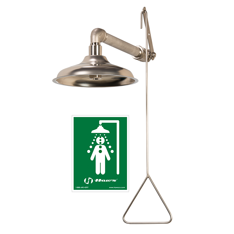 Haws 8133H AXION® MSR Corrosion Resistant Emergency Drench Shower, All Stainless Steel, Horizontal Mounted