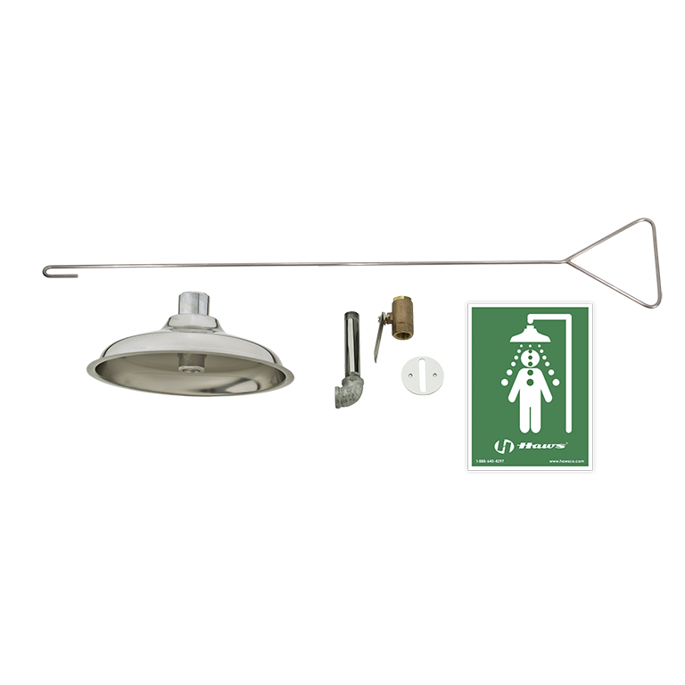 Haws 8163 AXION® MSR Emergency Concealed Ceiling Supply Drench Shower