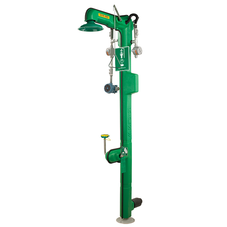Haws 8317CTFPC1D1 AXION® MSR Freeze Protected Combination Shower and Eye/Face Wash, 120 VAC Cable Heated, Rated for C1D1 Applications