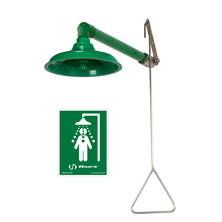 Haws 8130 AXION® MSR Corrosion Resistant Emergency Drench Shower, Horizontal or Vertical Mount with Showerhead